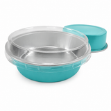 Bandeja de aluminio desechable de 8 oz con tapa de plástico a presión, de color liso (caja de 1000), n.° A42P