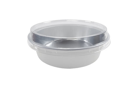 8 oz. Smoothwall Colored Disposable Foil Pan with Snap-on Plastic Lid - Case of 1000 - #A42P