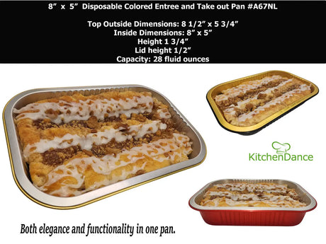 8" x 5" Colored Heavy Aluminum Entrée Pan - Case of 500 - #A67NL KitchenDance