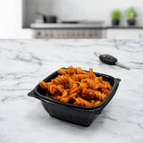 12 oz. Square Black PP Plastic Bowl - Case of 504 - #B12SB