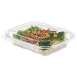Safe-T-Chef 16 oz. Tamper Evident Microwavable Hinged Takeout Container with Dome Lid - Case of 126 - #C8616D