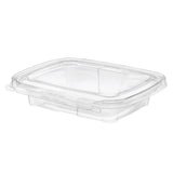 Safe-T-Chef 16 oz. Tamper Evident Microwavable Hinged Takeout Container with Flat Lid - Case of 126 - #C8616F