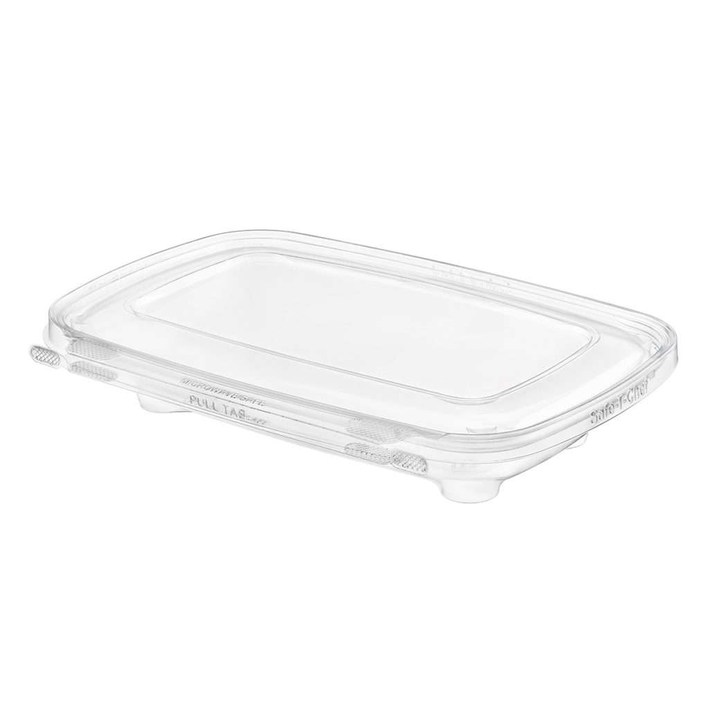 Safe-T-Chef 9 x 6 Tamper Evident & Tamper Resistant Microwaveable Flat Lid Clamshell, 24 oz. - Case of 136 - #C9624F