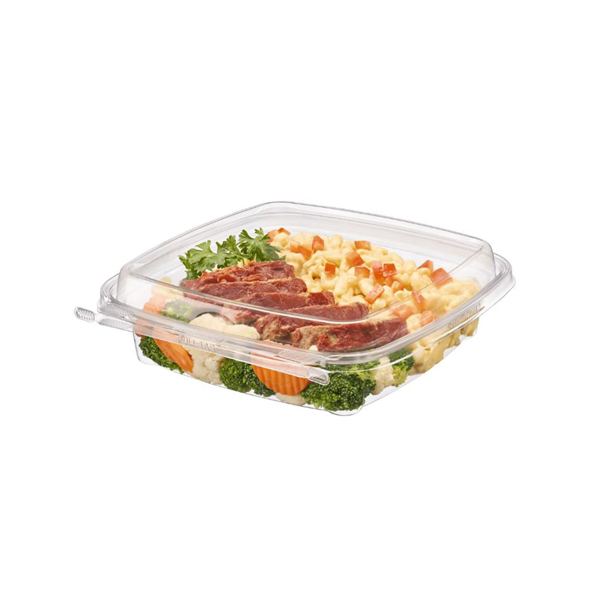 Safe-T-Chef 44 oz. Tamper Evident & Tamper Resistant Microwavable Takeout Container - Case of 84 Inline Plastics