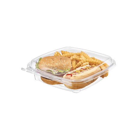 Safe-T-Chef 44 oz. Tamper Evident & Tamper Resistant Microwavable Takeout Container - Case of 84 Inline Plastics