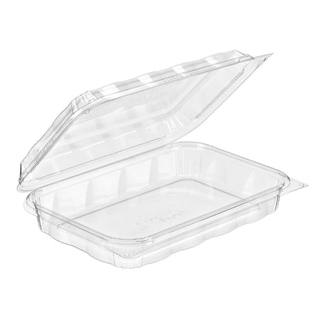 CrystalFresh 9 x 6 Rectangular No Rib Design Hinged Bakery Container - Case of 140 - #CF6030