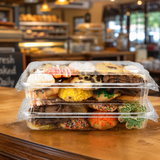 CrystalFresh 9 x 6 Rectangular No Rib Design Hinged Bakery Container - Case of 140 - #CF6030