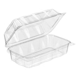 CrystalFresh 8 x 4 Rectangular No Rib Design Hinged Bakery Container - Case of 192 - #CF6035