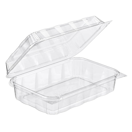 CrystalFresh 9 x 6 Rectangular No Rib Design Hinged Bakery Container - Case of 132 - #CF6040