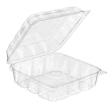 CrystalFresh 8 x 8 Rectangular No Rib Design Hinged Bakery Container - Case of 132 - #CF6070
