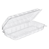 CrystalFresh 13 x 6 Rectangular No Rib Design Hinged Bakery Container with Low Dome Lid - Case of 132 - #CF6090