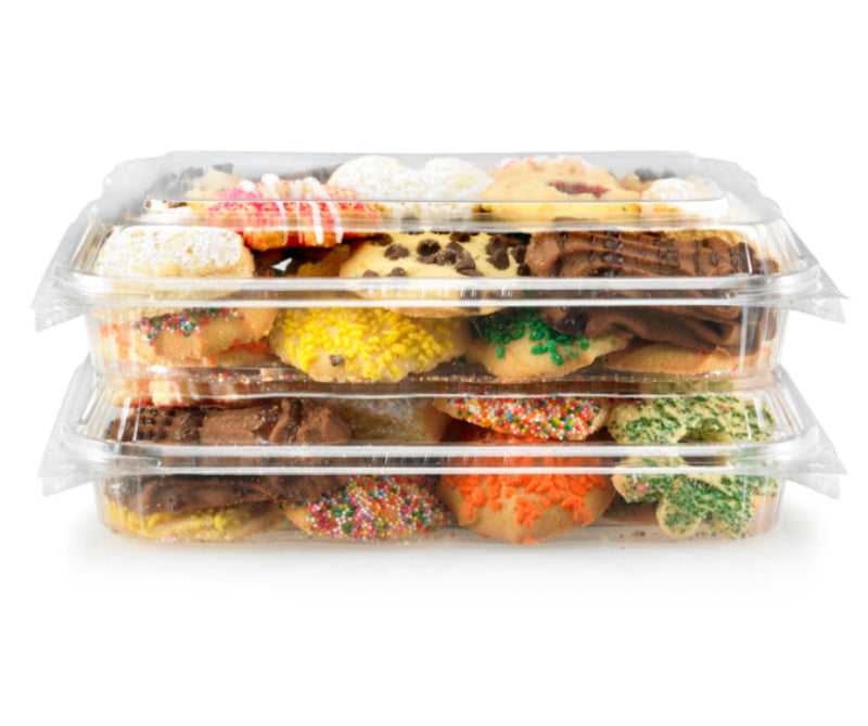 CrystalFresh 9 x 6 Rectangular No Rib Design Hinged Bakery Container - Case of 140 - #CF6030
