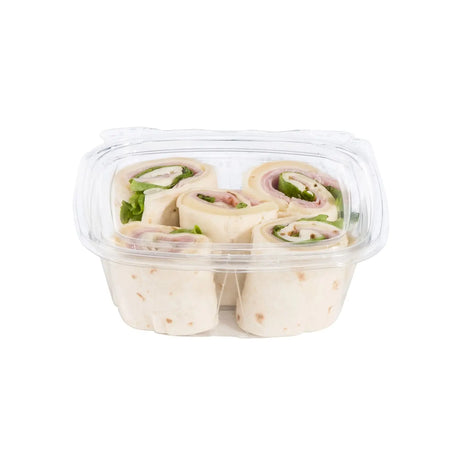 Dart 12 oz. Clear PET Plastic Tamper Evident & Tamper Resistant Container w/ Flat Lid - Case of 200 - #CH12DEF Dart Container