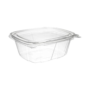 Dart 12 oz. Clear PET Plastic Tamper Evident & Tamper Resistant Container w/ Flat Lid - Case of 200 - #CH12DEF Dart Container