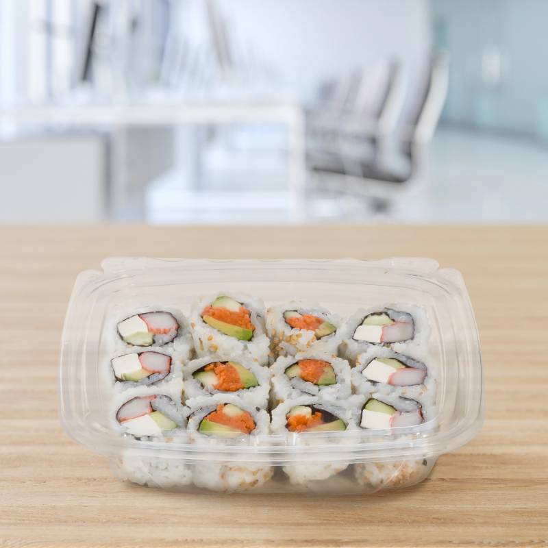 16–20 oz. PET Plastic Tamper-Evident/Resistant Clear Container with Flat Lid - Case of 200 - #CH1620DSF