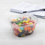 4 oz. PET Plastic Tamper-Evident/Resistant Clear Container with Flat Lid - Case of 400 - #CH4DEF
