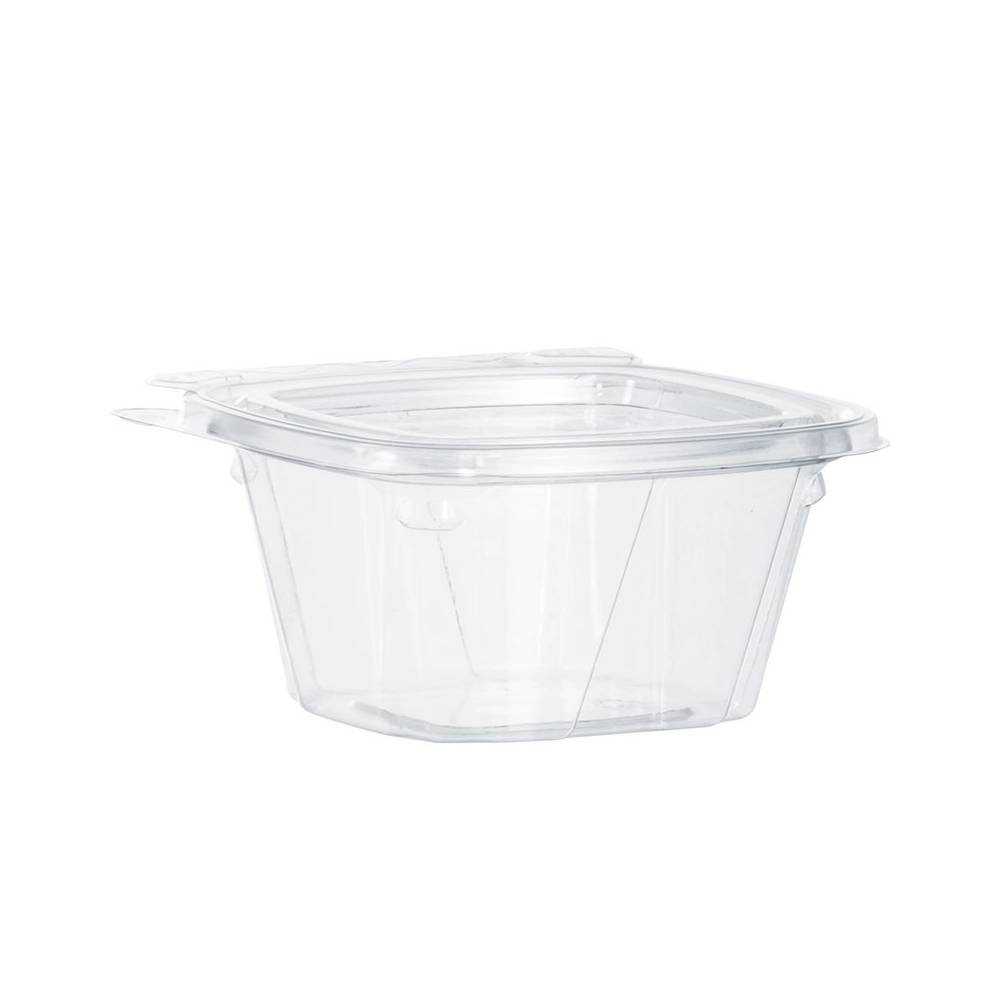 6 oz. PET Plastic Tamper-Evident/Resistant Clear Container with Flat Lid - Case of 400 - #CH6DEF