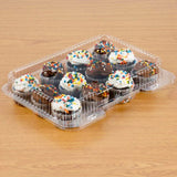12 Count Plastic Cupcake Container- Case of 100 - #CPC-212