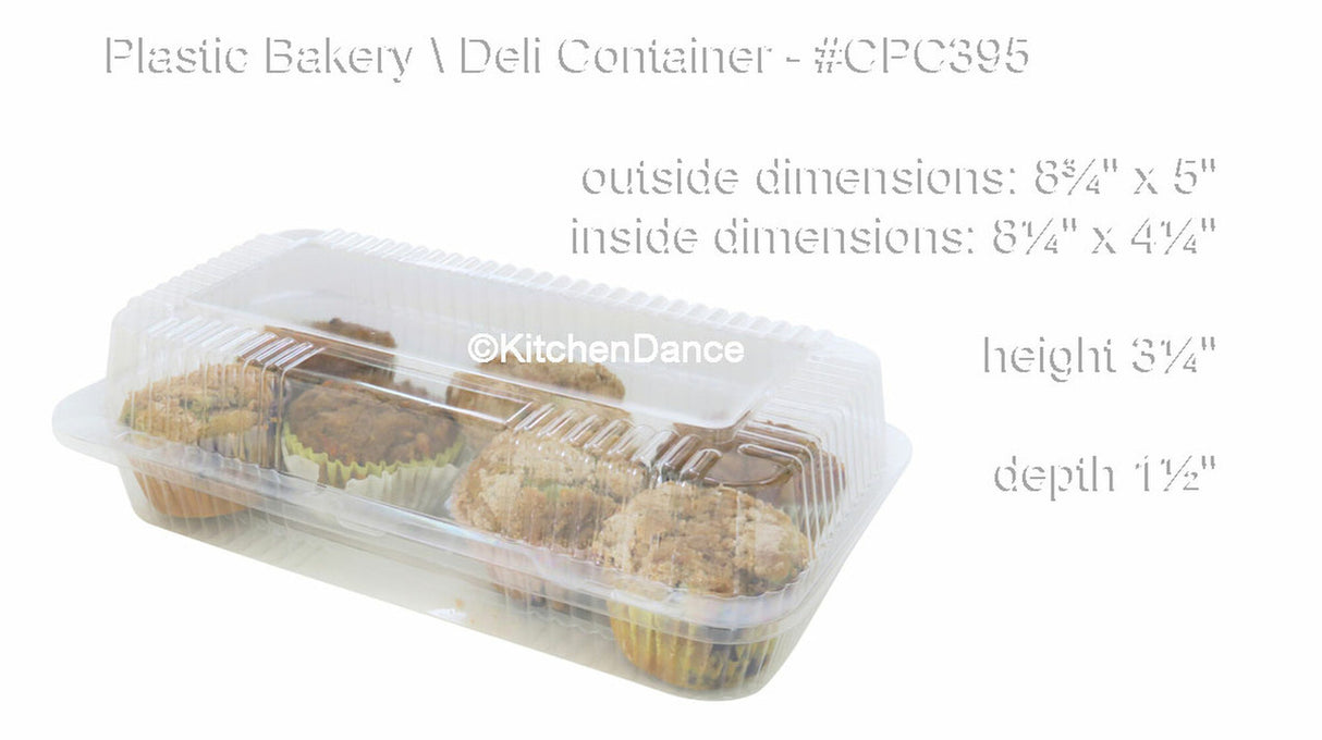 8" x 5" Plastic Hinged Bakery/Deli Container - Case of 250 - #CPC-395