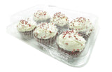 6 Count Plastic Cupcake Container with Dome Lid - Case of 300 - #CPC46