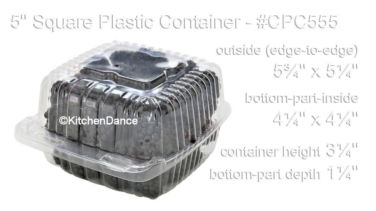 5" Square Plastic Hinged Deli Container - Case of 500 #CPC-555