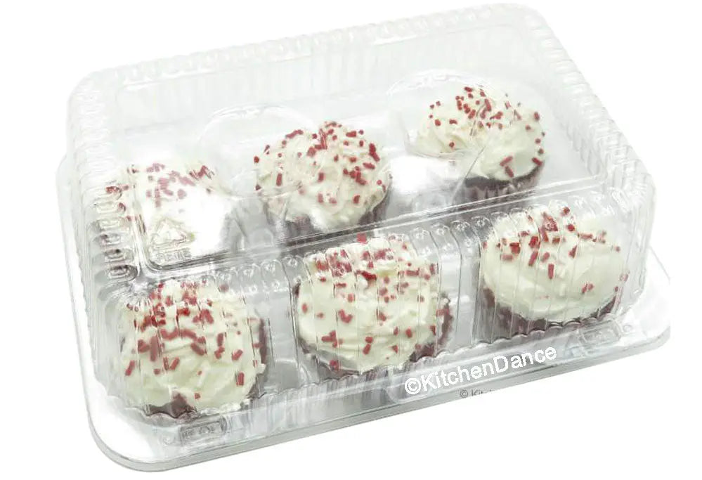 High Dome 6 Count Plastic Cupcake Container - Case of 300 - #CPC56