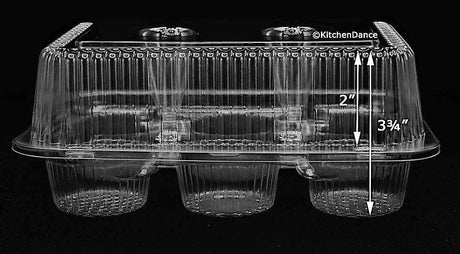 Contenedor de plástico para cupcakes de 6 unidades con forma de cúpula alta (caja de 300) #CPC56