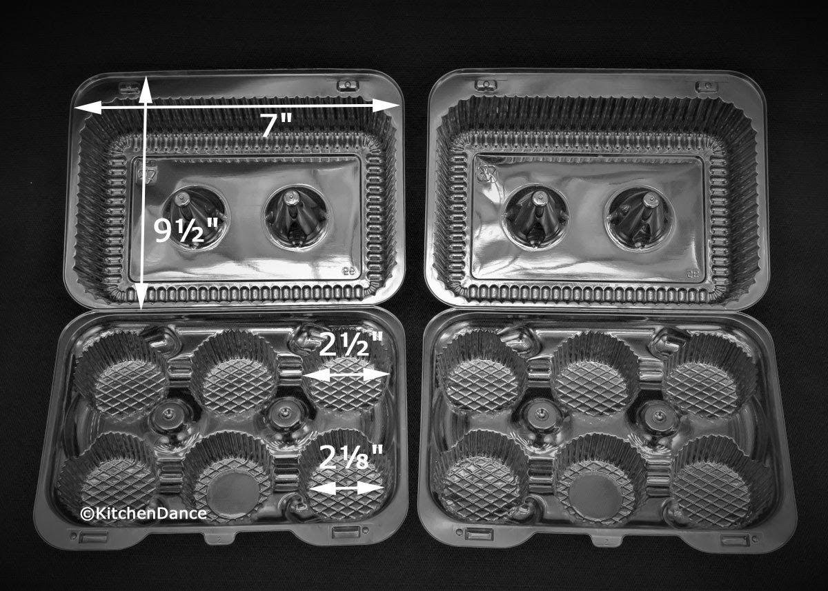 Contenedor de plástico para cupcakes de 6 unidades con forma de cúpula alta (caja de 300) #CPC56