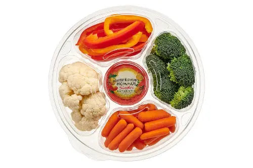 96 oz. Two Piece Round Platter with 5 Compartments - Case of 50 - #PL096C Inline Plastics