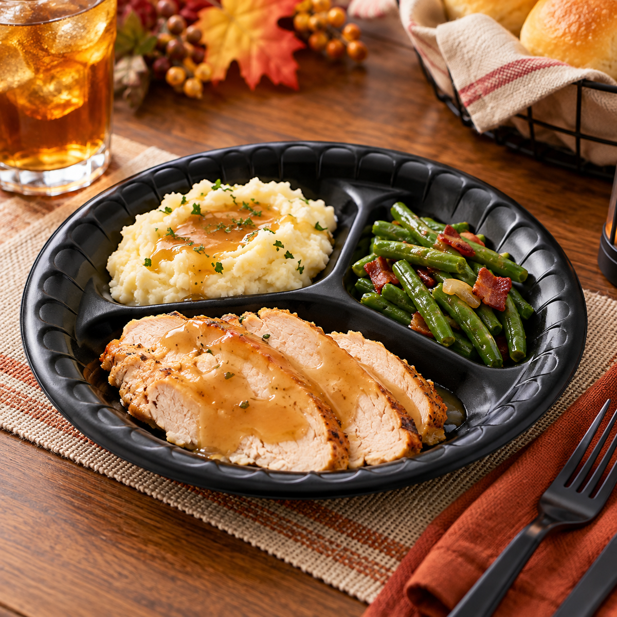 9" 3-Compartment Placesetter Deluxe Laminated PS Foam Plate - Case of 500 - #YTKB00110000