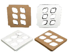 Reversible 6 count standard cupcake insert for 10 x 10 boxes - Pack of 100 - #1761 BRP Box shop