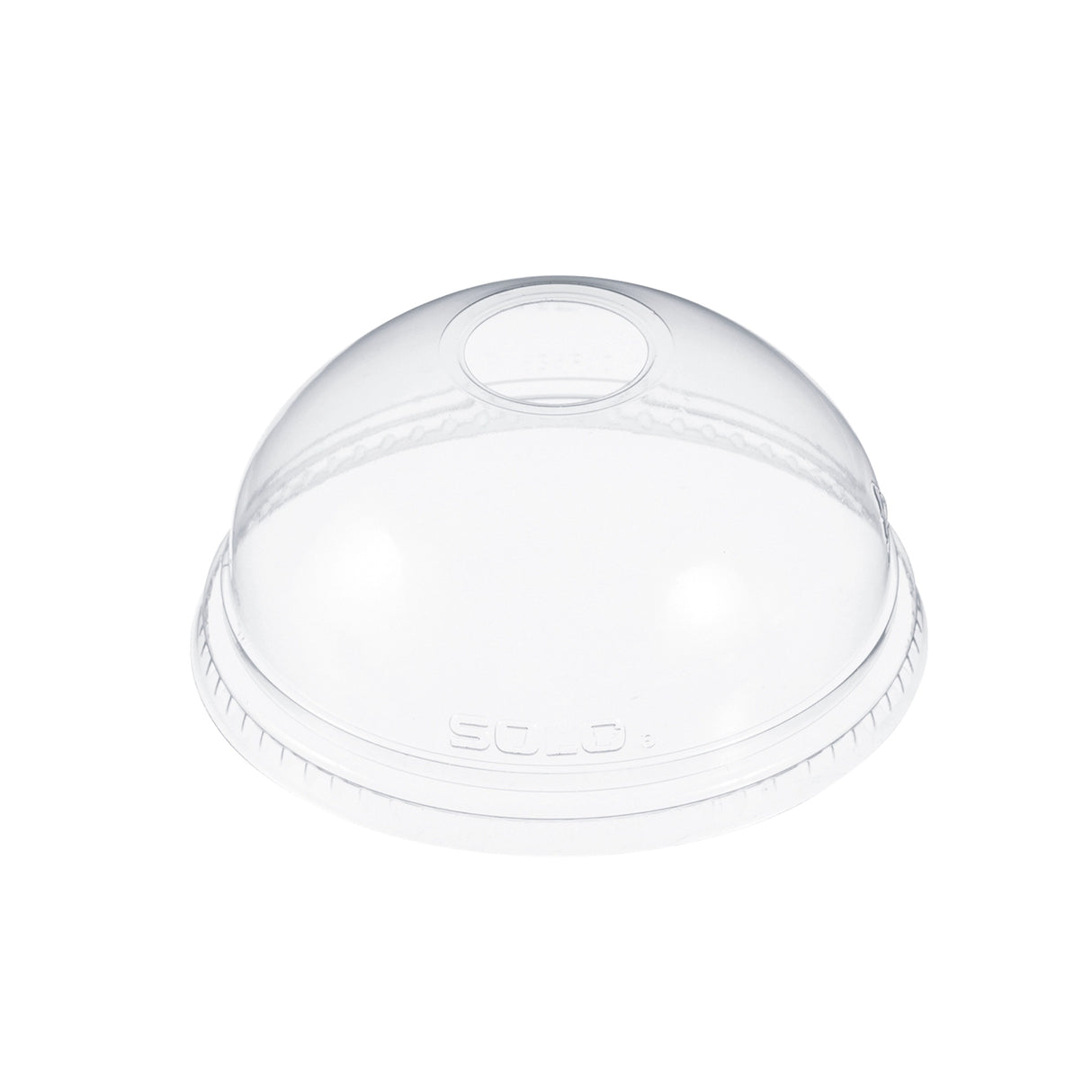 Dart Solo 5.5-24 oz. Clear PET Plastic Dome Lid with 1" Hole - Case of 1000 - #DLR626