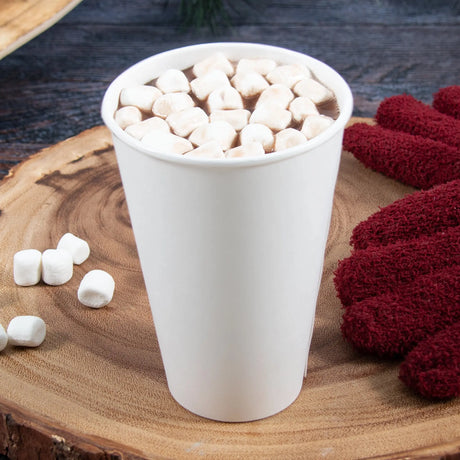 Dart Solo 16 oz. White Double Walled Paper Hot Cup - Case of 600 - #DWTG16W Dart Container