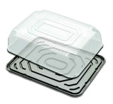 D&W Fine Pack Black 1/4 Sheet OPS Cake Base with Low Dome Lid - Case of 80 - #G83 D & W Fine pack