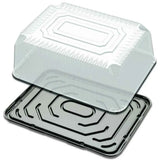 D&W Fine Pack Black 1/4 Sheet OPS Cake Base with High Dome Lid - Case of 80 - #G85 D & W Fine pack