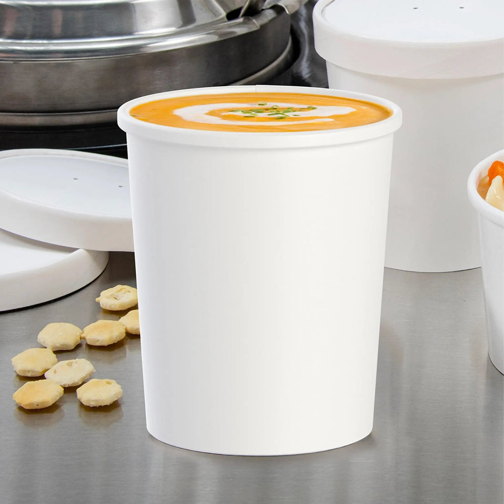 Dart Solo 32 oz. White DSP Paper Food Container - Case of 500