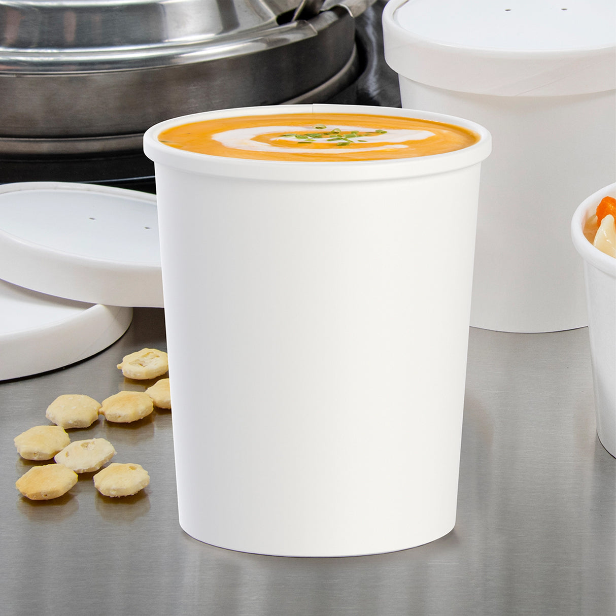 Dart Solo 32 oz. White DSP Paper Food Container - Case of 500 - #H4325-2050