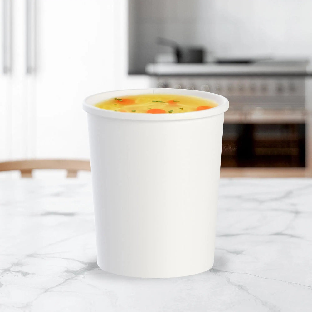 Dart Solo 32 oz. White DSP Paper Food Container - Case of 500