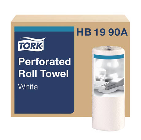 Tork 2 Ply Perforated White Roll Towel - Case of 30 - #HB1990A
