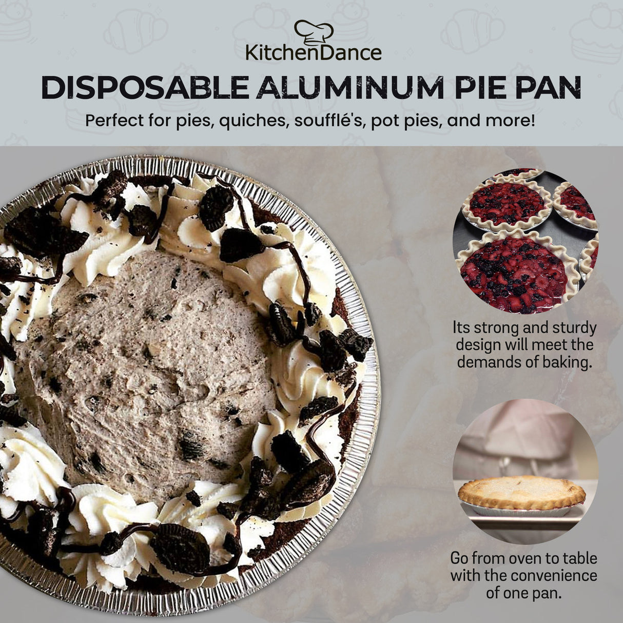 9" Disposable Aluminum Foil Pie Pan - Medium Depth - Case of 500 - #901