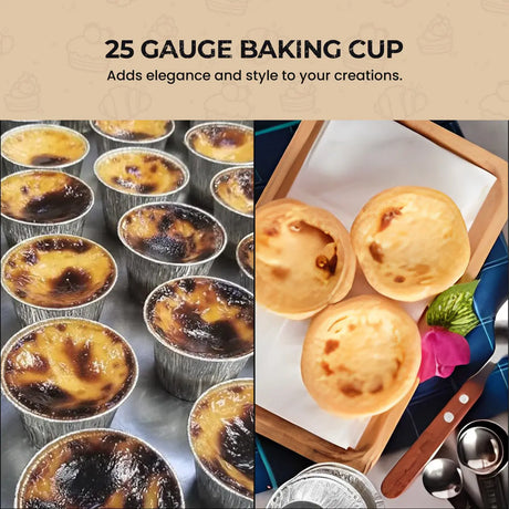 7 oz. Disposable Foil Dessert Cup with Plastic Lid - Case of 2000 - #1210P Aikou