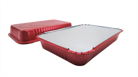 4 ½ lb. Colored Disposable Food Pan with Board Lid - Case of 200 - #52180L KitchenDance