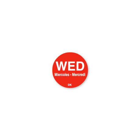 DuraMark™ 3/4" Trilingual Day of the Week Permanent Labels - Roll of 1000 DayMark Safety Systems