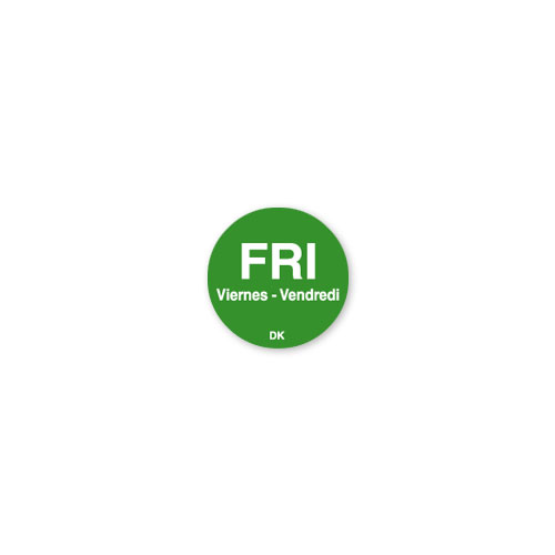 DuraMark™ 3/4" Trilingual Day of the Week Permanent Labels - Roll of 1000 DayMark Safety Systems