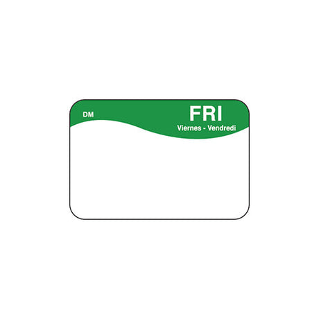 DissolveMark® Day of the Week Labels - Roll of 250 DayMark Safety Systems