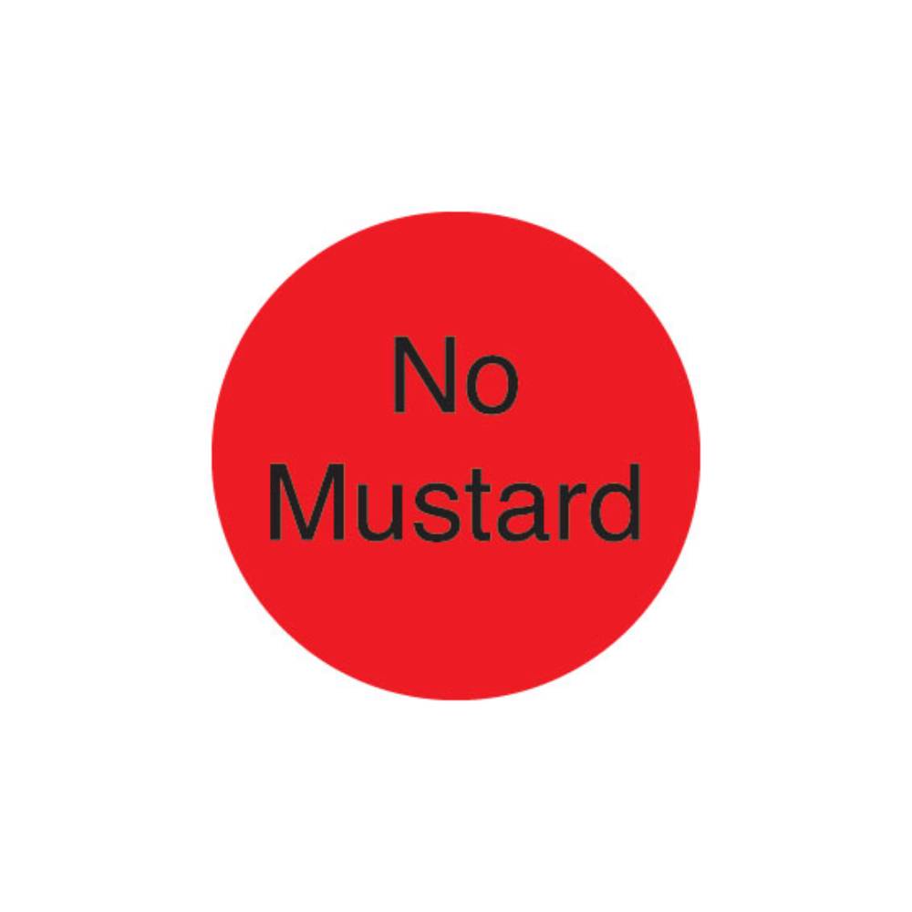 DuraMark 1" No Mustard Deli Red Circle Label - Case of 24 - #IT111241
