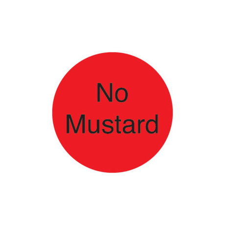 DuraMark 1" No Mustard Deli Red Circle Label - Case of 24 - #IT111241