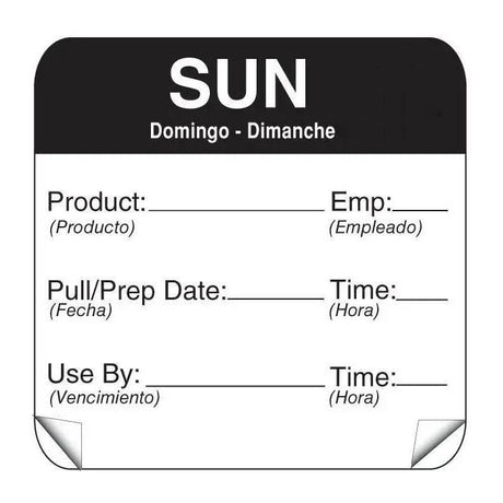 DayMark ToughMark 2 x 2 Day of the Week Shelf Life Labels