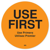 MoveMark™ 2" USE First Trilingual Removable Food Label - Roll of 500 - #IT114815 Wholesale Foil Pans