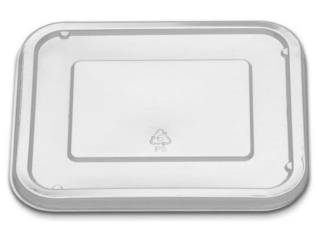 8″ X 6.5″ Black Ribbed PP- 1 Compt. HMR Oblong Tray, 32 Oz. With Lid Combo- Case 250 D & W Fine pack
